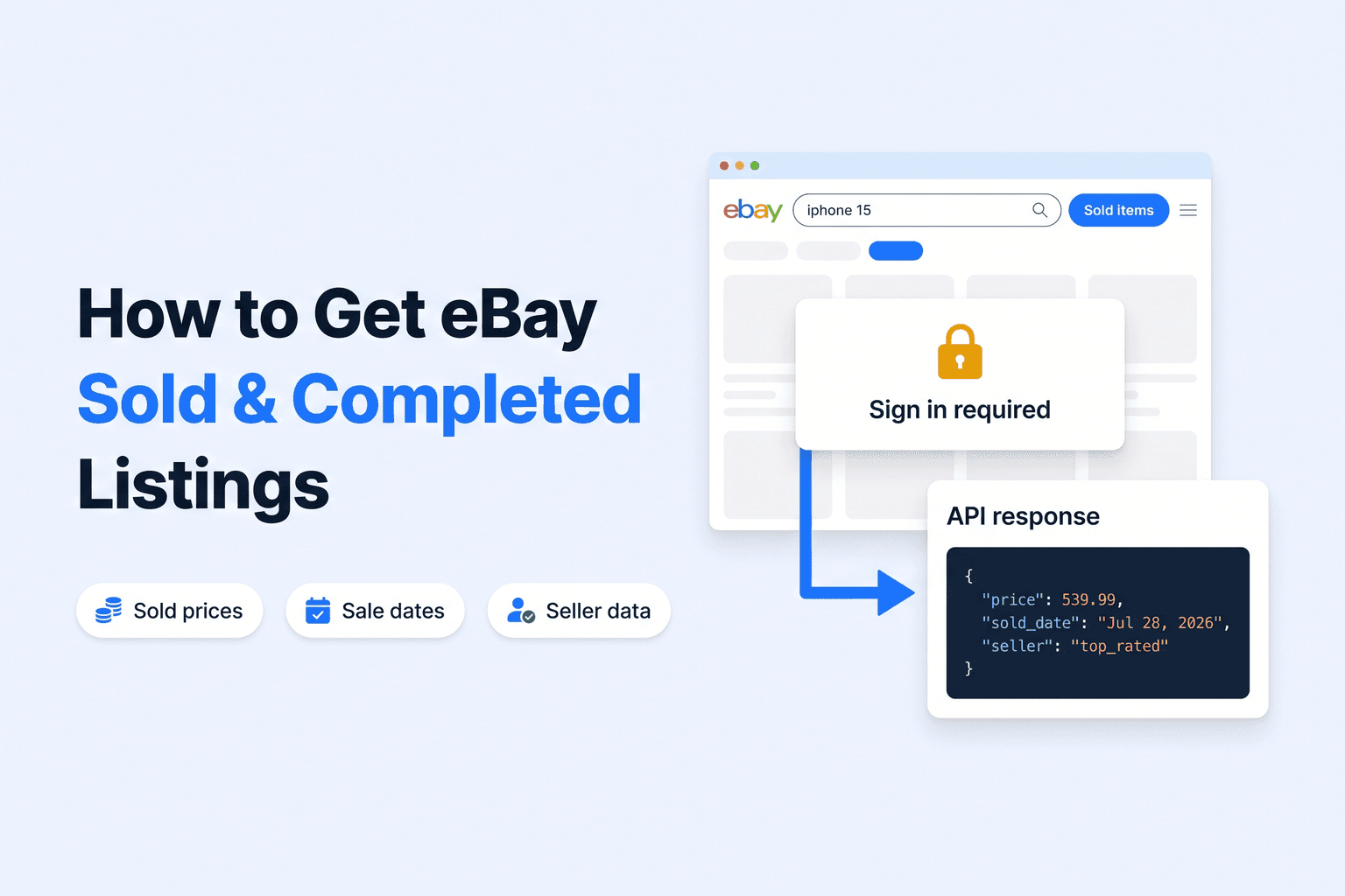 Getting eBay sold and completed listings after the sign-in change