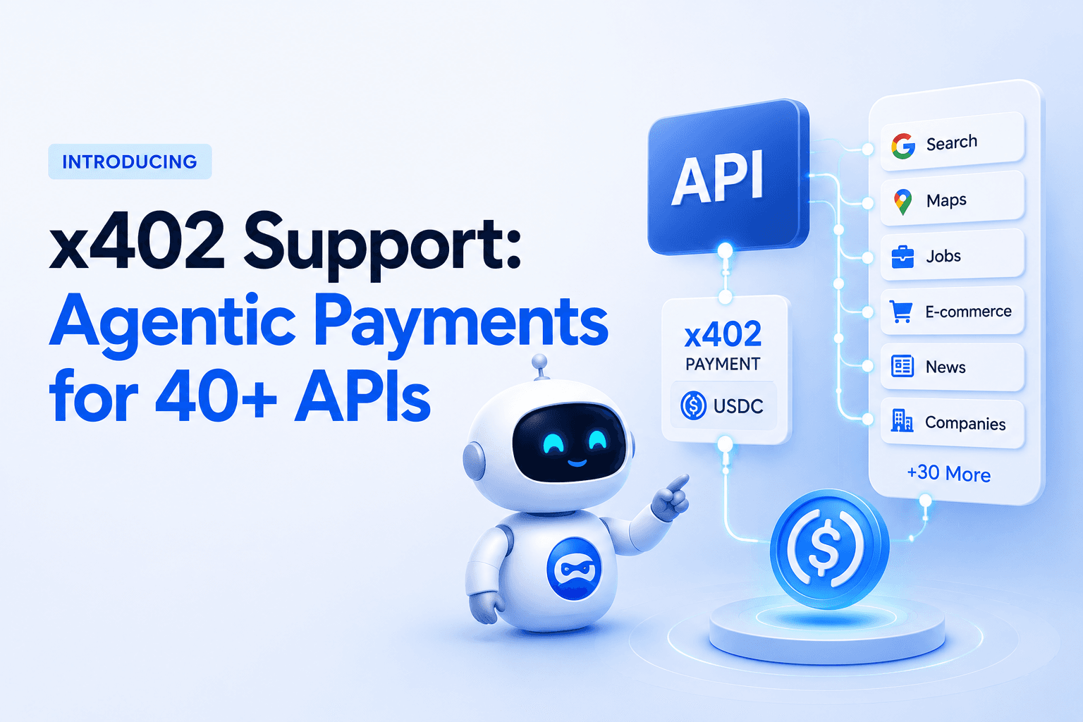 Introducing x402 Support: Agentic Payments for 40+ APIs